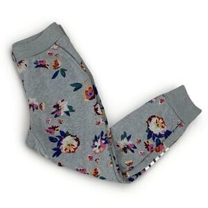 Girls Grey Floral Swearpants